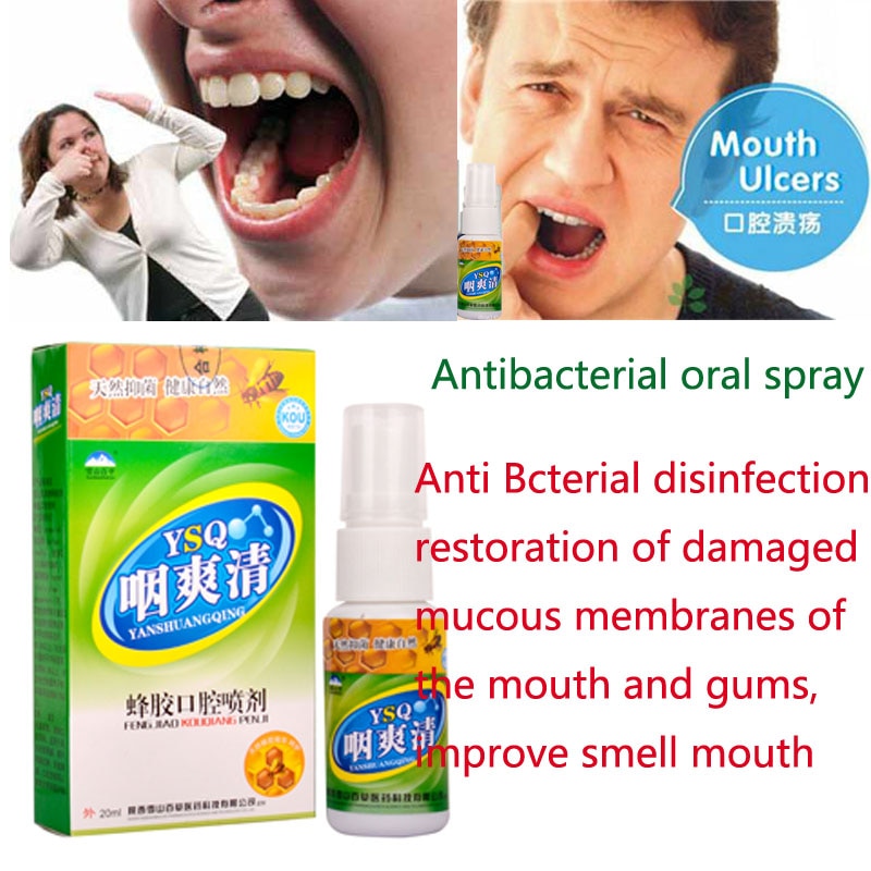 2pcs Antibacterial Oral Spray Treatment Oral Ulcers Mouth Chronic ...