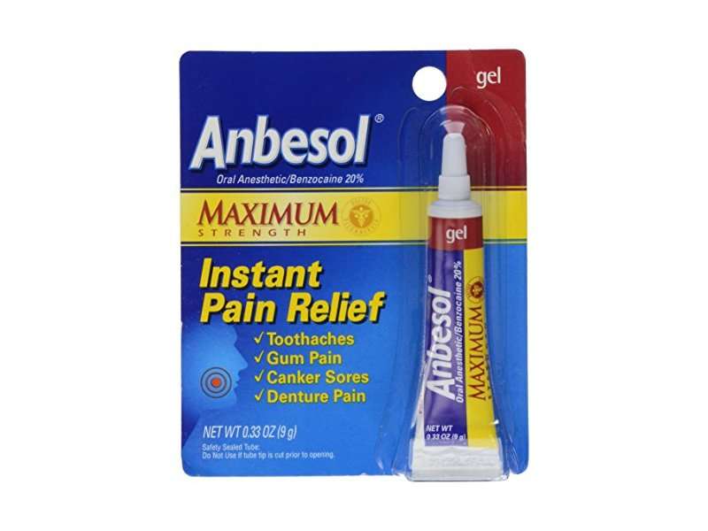 Anbesol Maximum Strength Oral Anesthetic Gel, 0.33 Ounce Tube ...