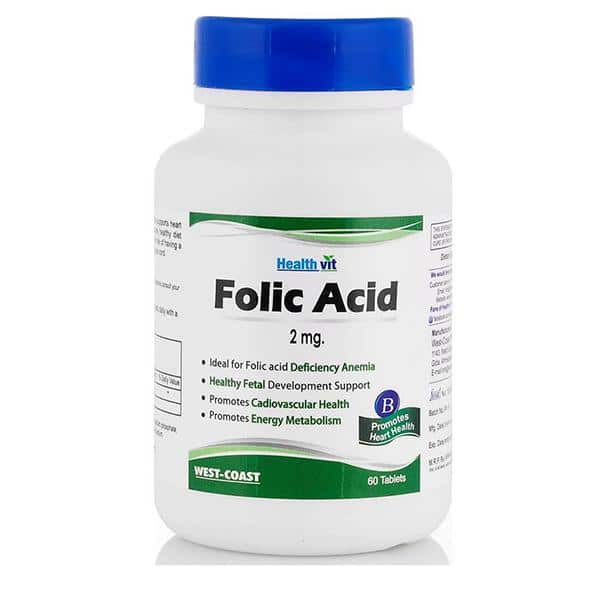 Buy HealthVit Folic Acid 2 mg Tablets 60