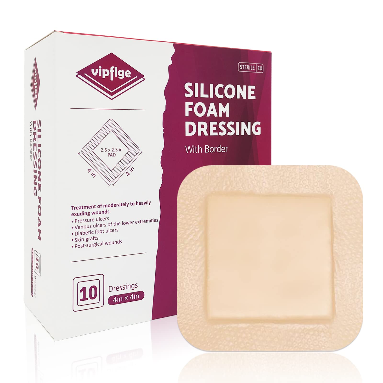 Buy Silicone Foam Dressing with Gentle Adhesive Border 4