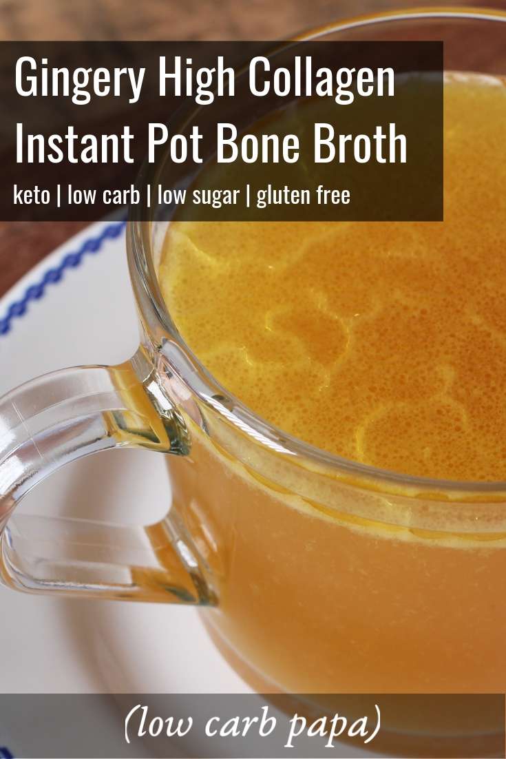 Gingery High Collagen Instant Pot Bone Broth  {keto