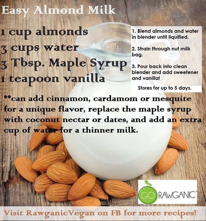 Health: easy to make almond milk, the maple syrup and vanilla is ...