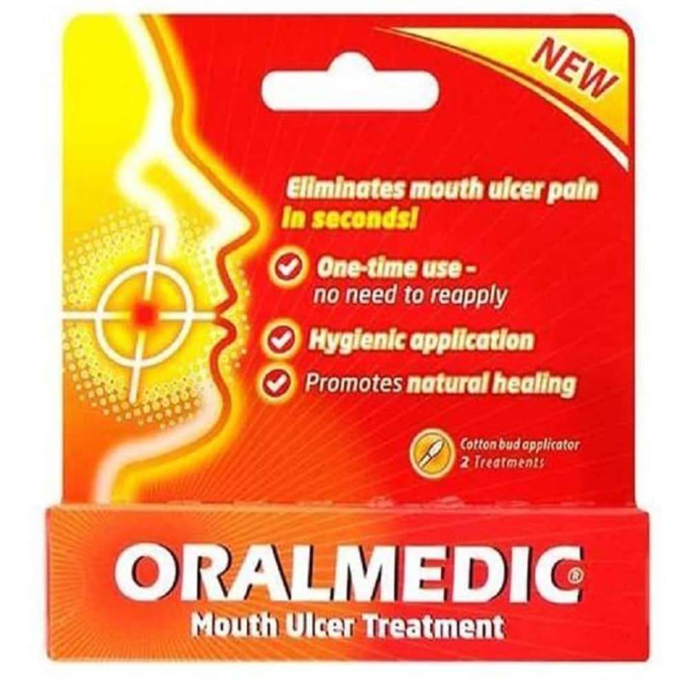 ORALMEDIC, Fast Pain Relief Mouth Ulcer Treatment (Comes with Cotton ...