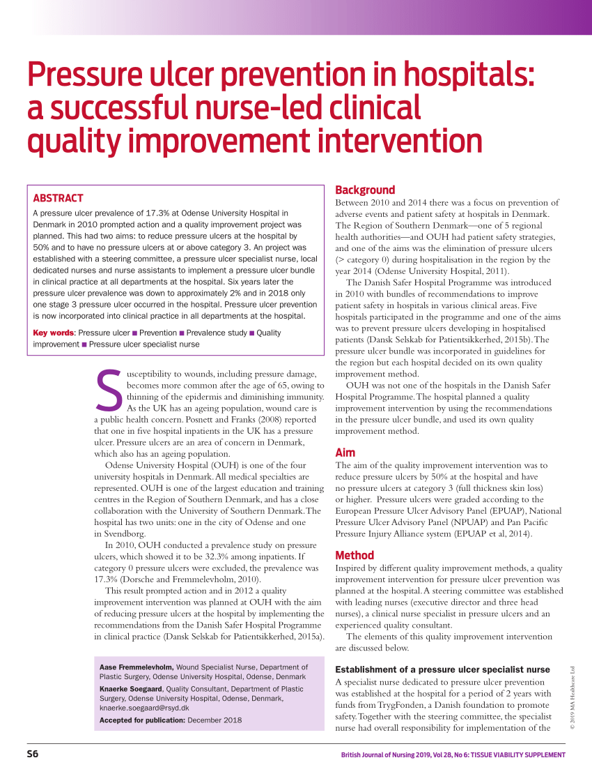 (PDF) Pressure ulcer prevention in hospitals: A successful nurse