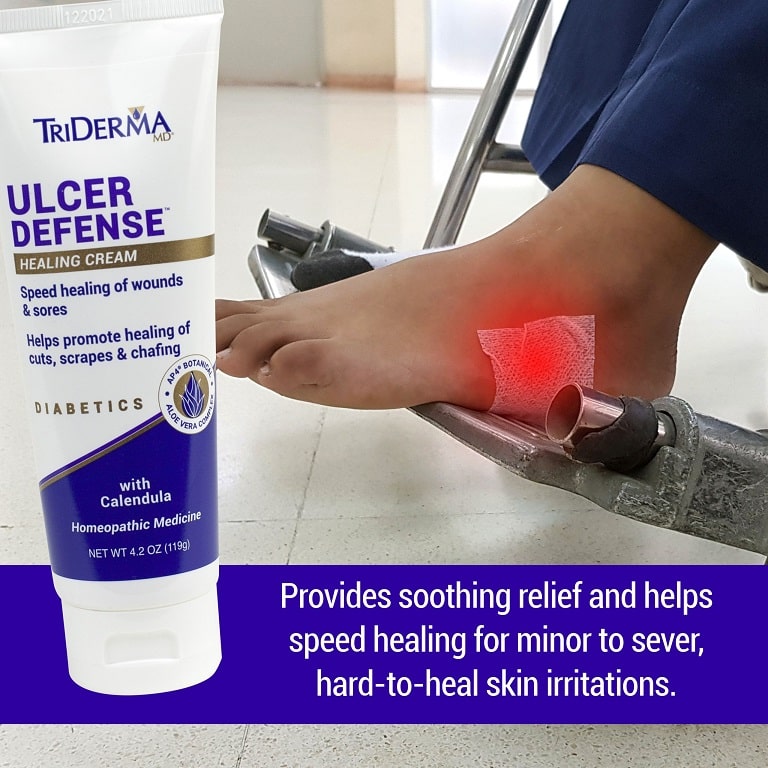 TriDerma MD Diabetic Ulcer Defense Cream 4oz tube : for hard to heal skin